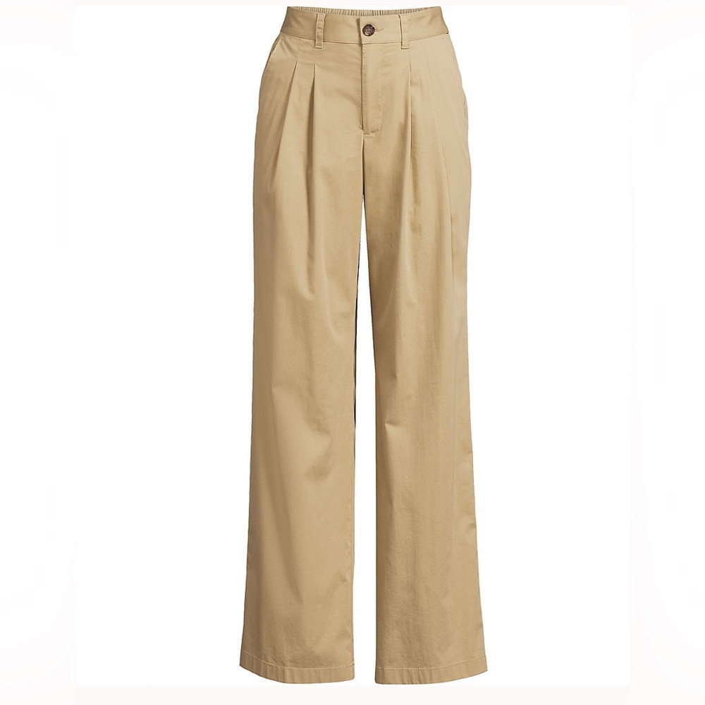 Women's High Rise Crisp Poplin Chino Wide Leg Pants